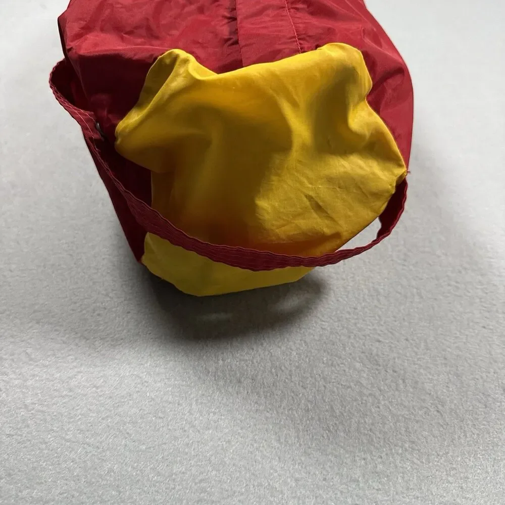 Vintage Red & Yellow Snap-Top Nylon Duffel Gym Bag, Personalized Bag